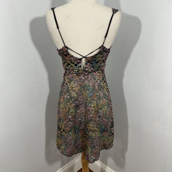 Free People Slip Dress Womens Medium Intimately Forget me not metallic Mesh Lace - Picture 4 of 9